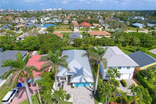 an aerial view of multiple house