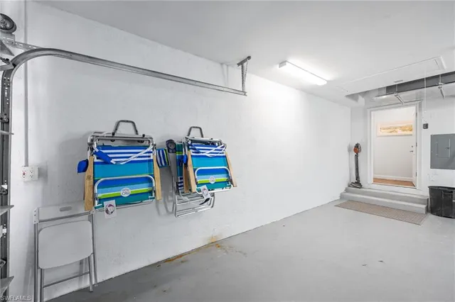 a balcony with furniture and a garden