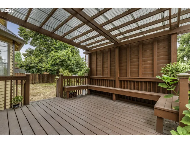 a view of deck with furniture and wooden floor