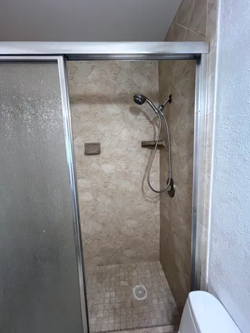 a bathroom with a shower