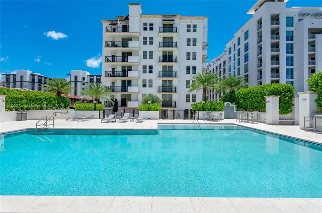 a swimming pool with outdoor view