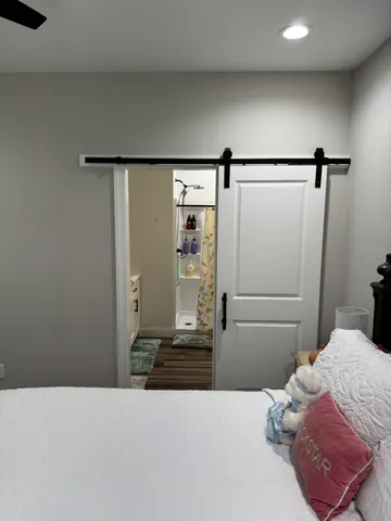 a bathroom with a sink and a shower