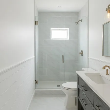 a bed room with a bed and a potted plant