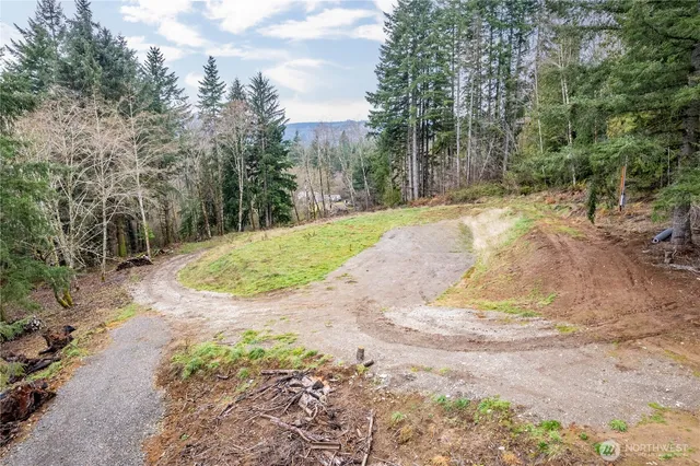 a view of swimming pool with a garden