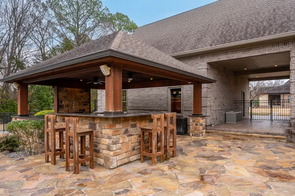 an aerial view of a house