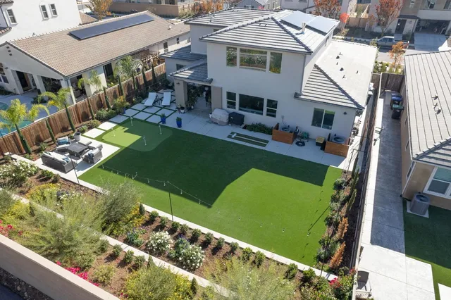an aerial view of a house