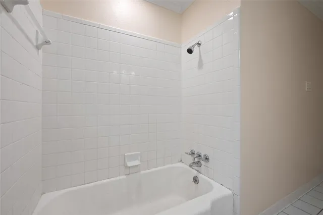 a bathroom with a bathtub