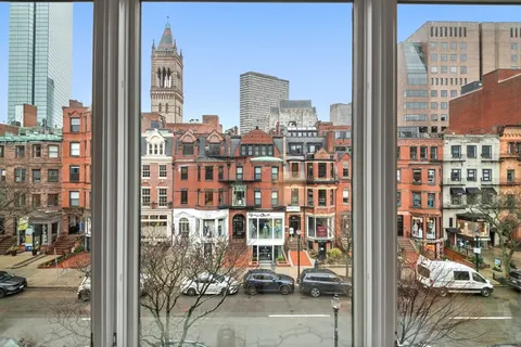 a front view of a multi story building