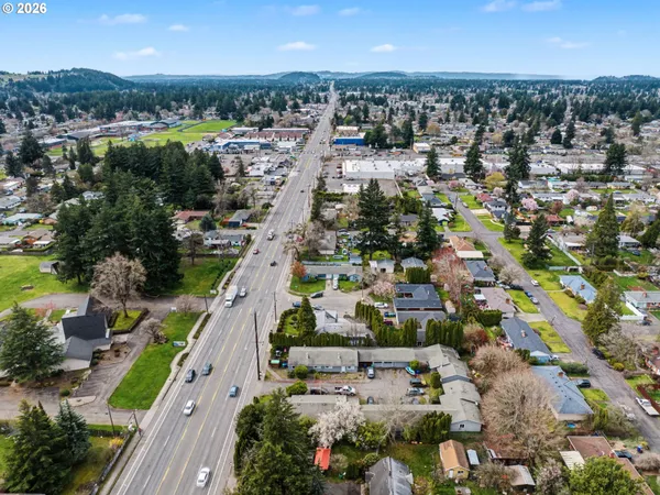 an aerial view of a city