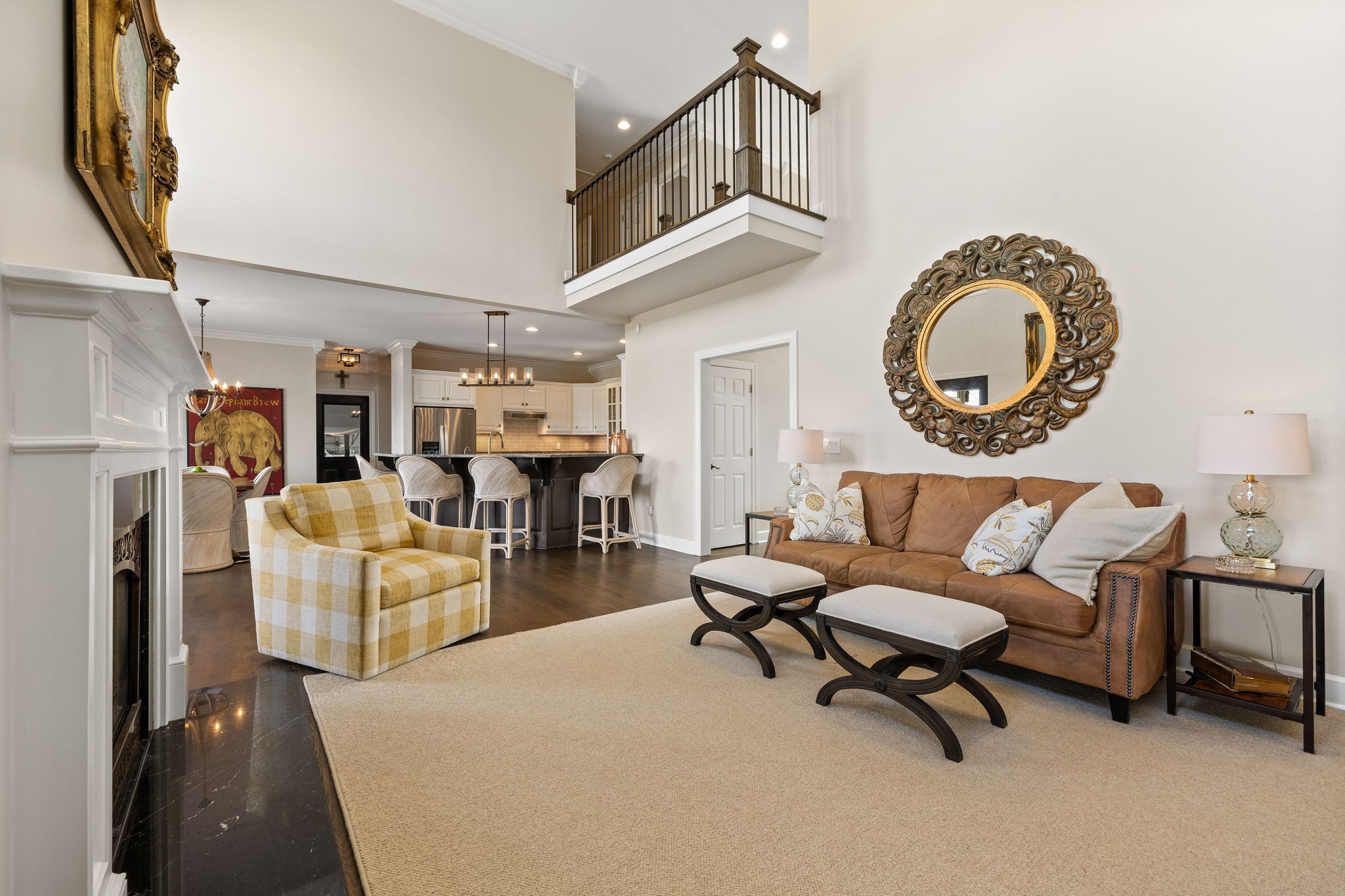 1640 Eno Road Dickson, TN 37055 - Photo 13 of 58 a living room with furniture a clock and a fireplace