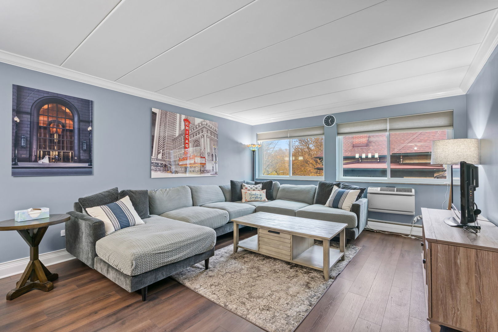 222 North Grove Avenue, Unit 2B Oak Park, IL 60302 - Photo 7 of 20 a living room with furniture and a rug