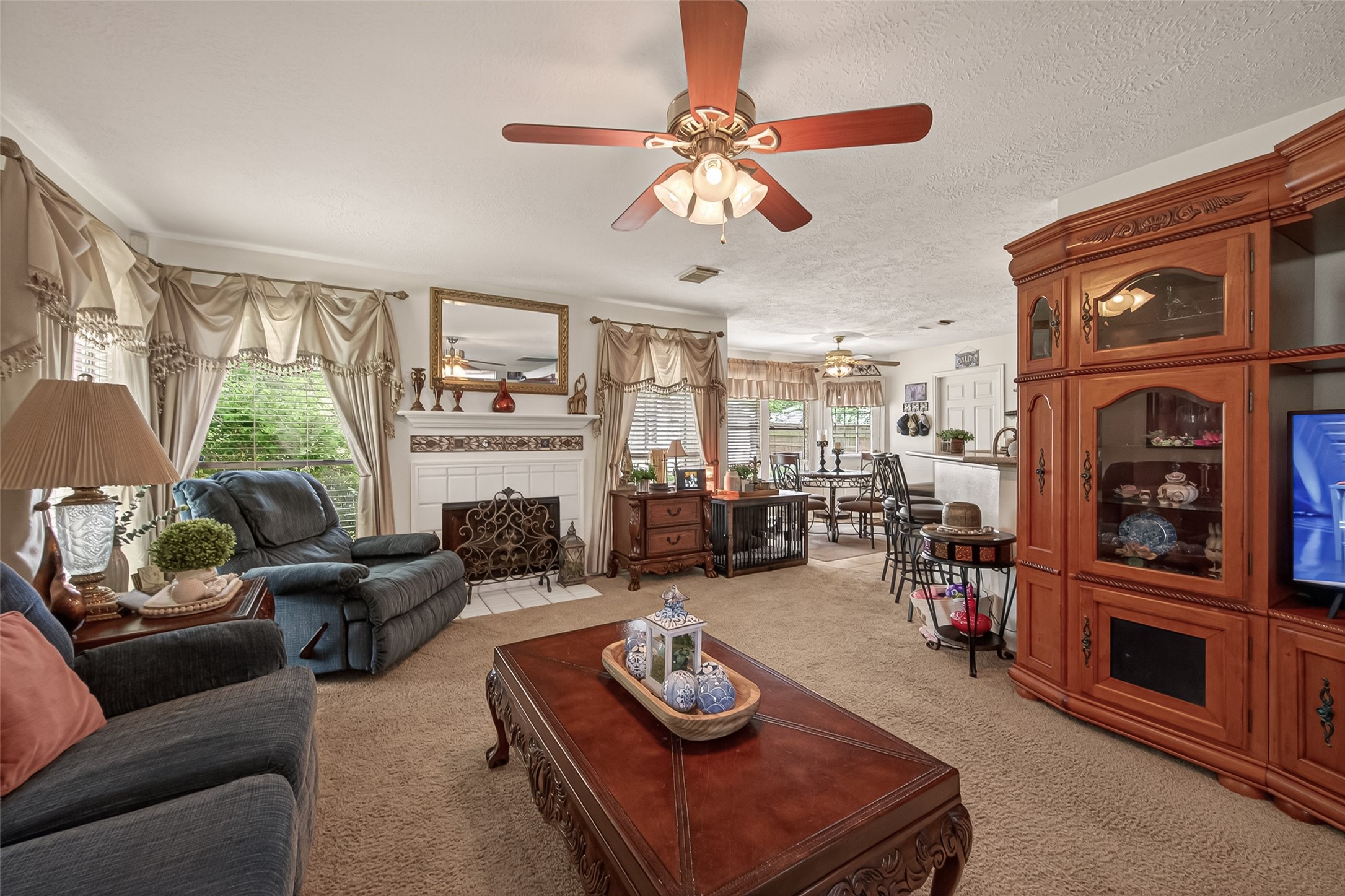 21514 Bluebonnet Meadow Lane Spring, TX 77388 - Photo 11 of 44 Family room with beautiful Fireplace