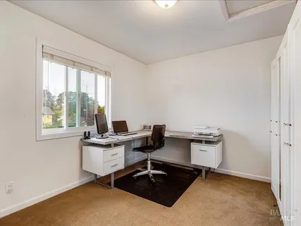 a view of workspace with a window