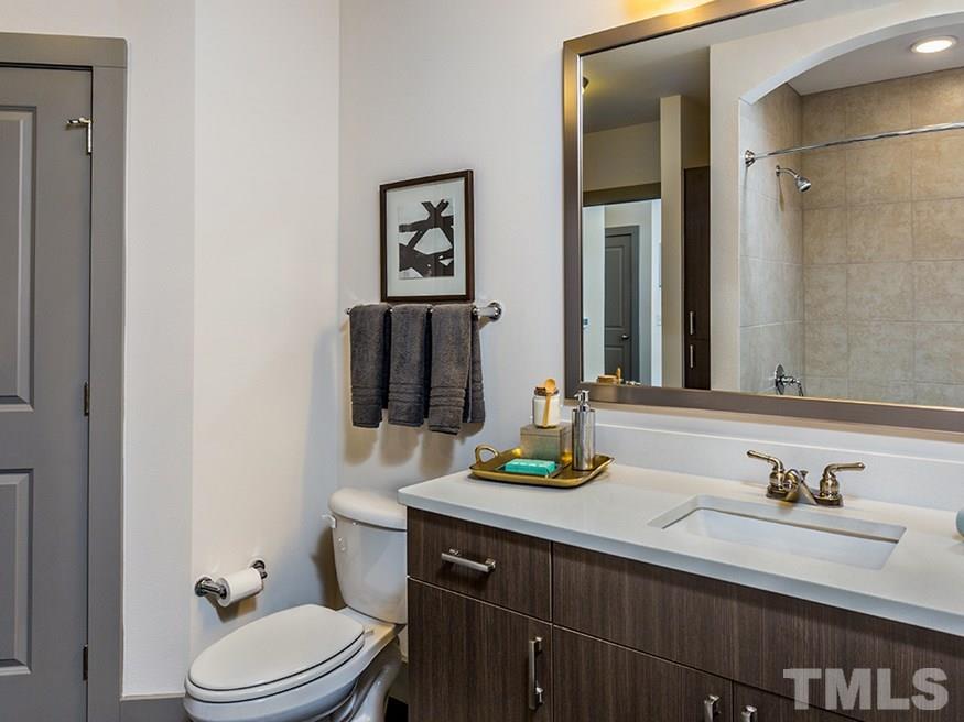 4700 Riverwood Circle, Unit 268 Raleigh, NC 27612 - Photo 20 of 22 a bathroom with a sink vanity mirror and toilet