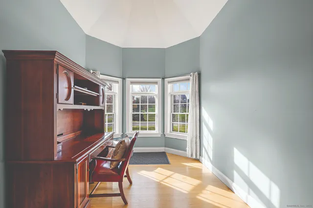 a living room filled with furniture
