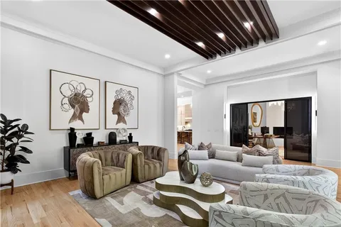 a living room with furniture