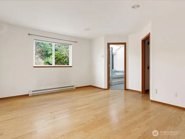 an empty room with window