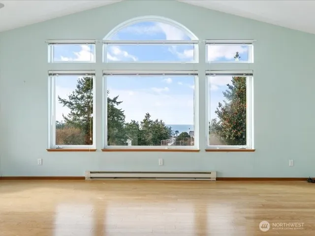 a view of a windows in an empty room