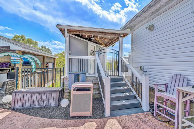 a view of a backyard with a garden
