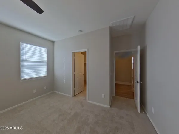 an empty room with a window