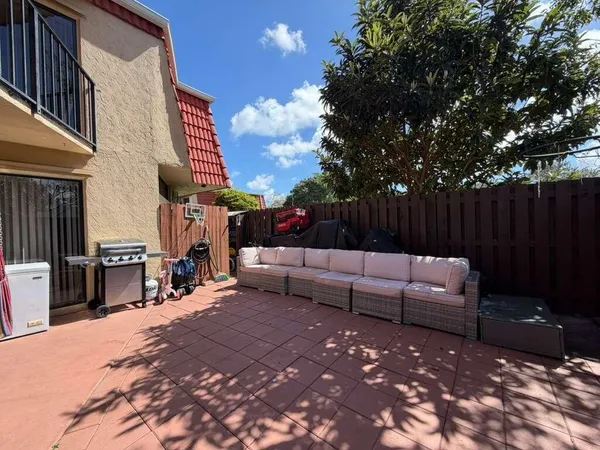 a view of a outdoor space with a patio