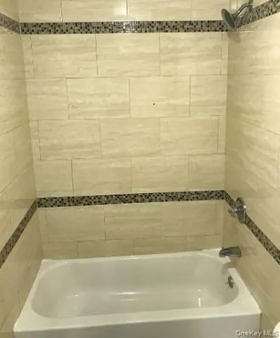 a bathroom with a shower and a bath tub