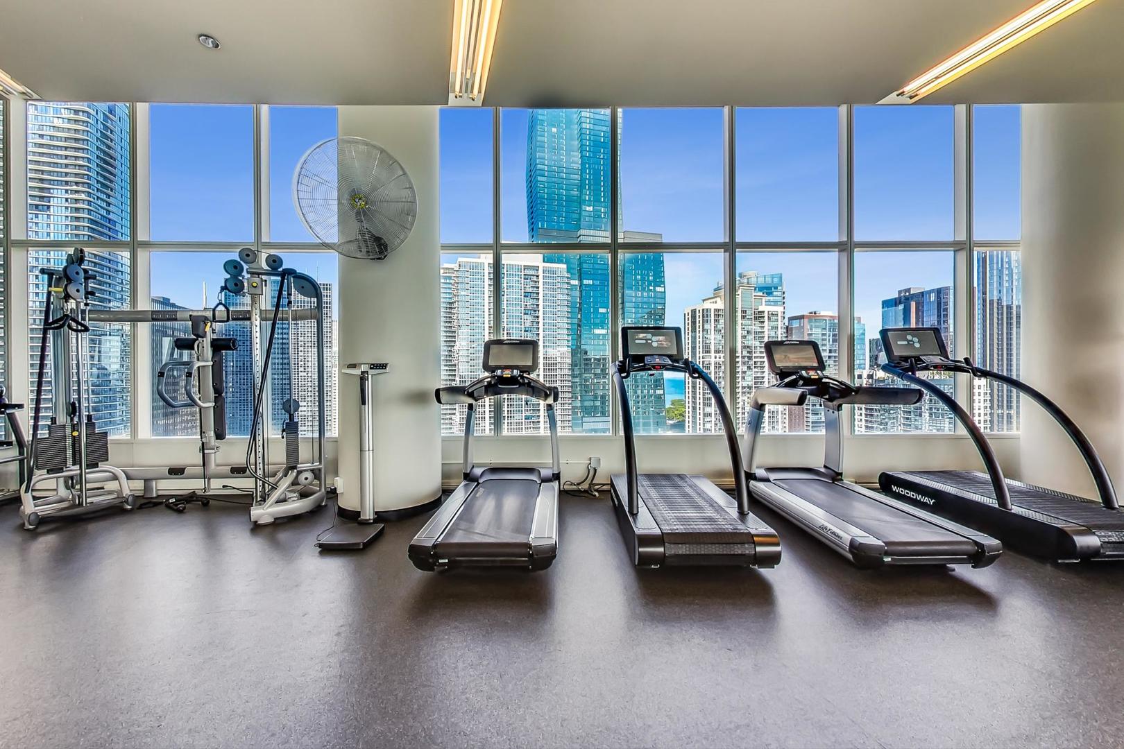340 East Randolph Street, Unit 4901 Chicago, IL 60601 - Photo 41 of 50 a view of a room with gym equipment