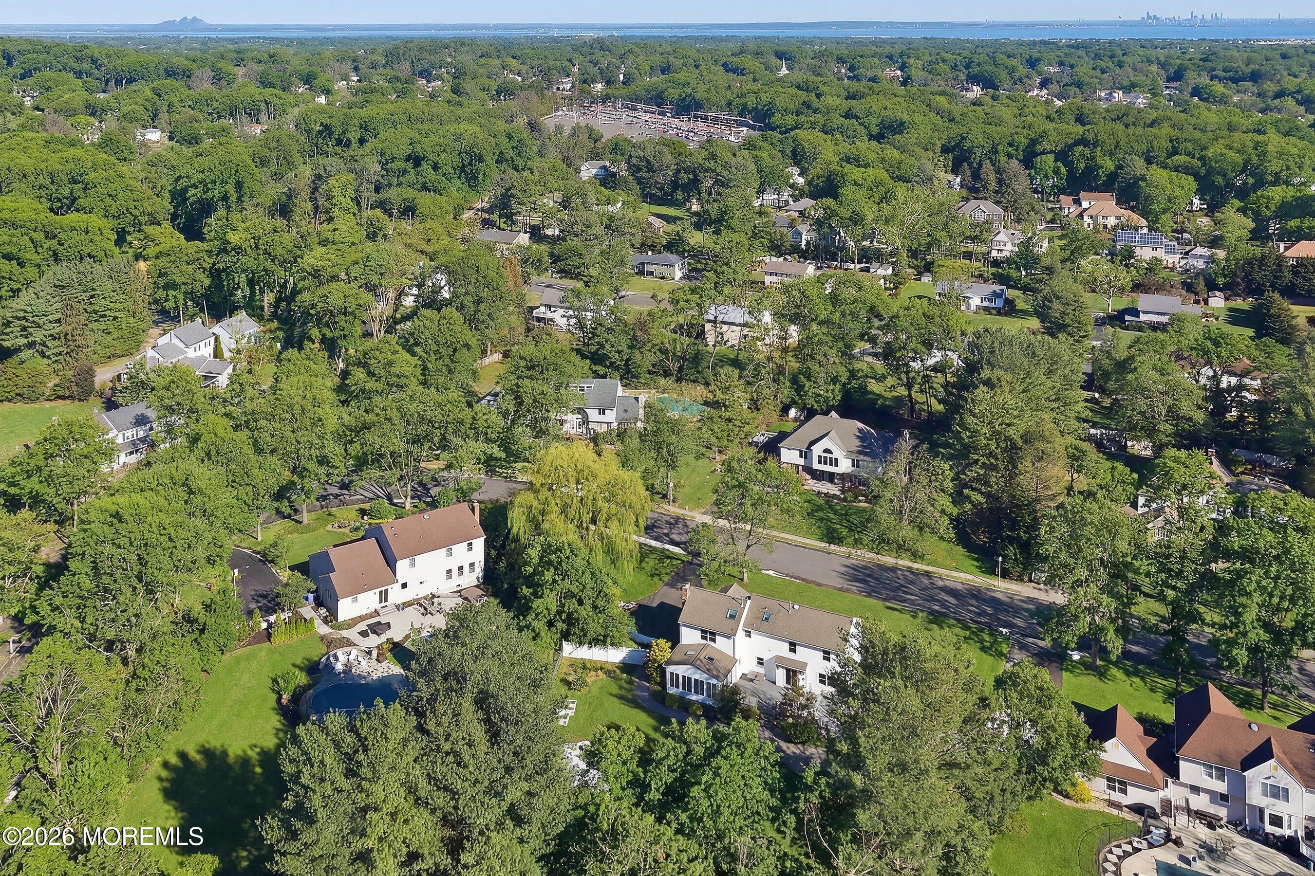 7 Shire Way Middletown, NJ 07748 - Photo 54 of 61 an aerial view of residential house with outdoor space and trees all around