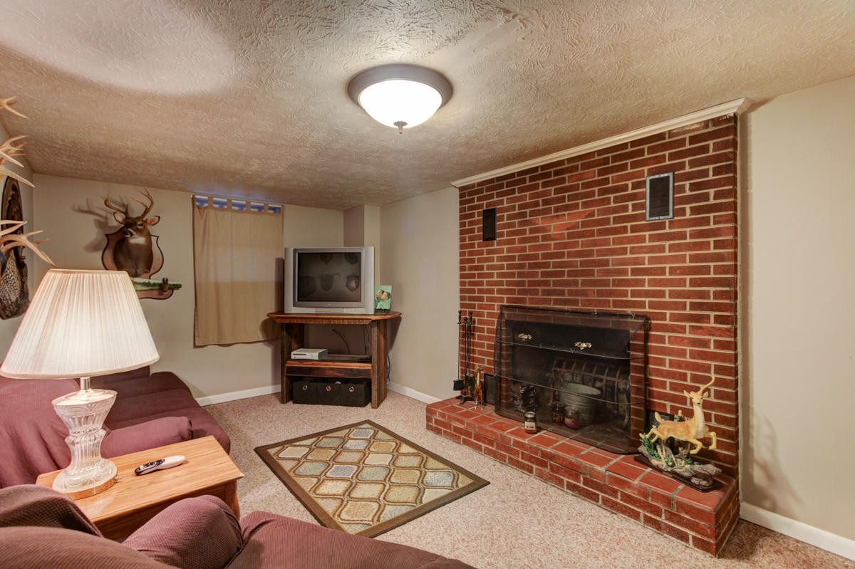 10704 Mountain Road Luttrell, TN 37779 - Photo 17 of 25 a living room with furniture a flat screen tv and a fireplace