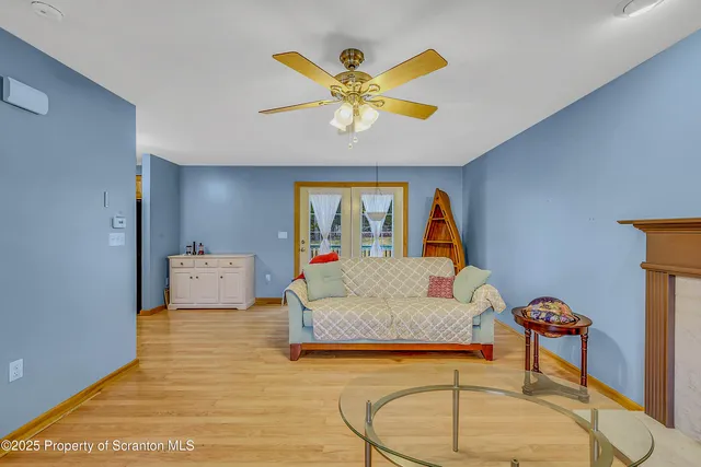 a living room with furniture