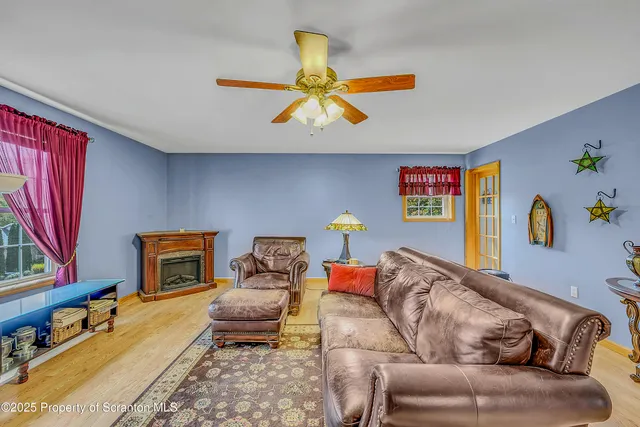 a living room with furniture and a couch