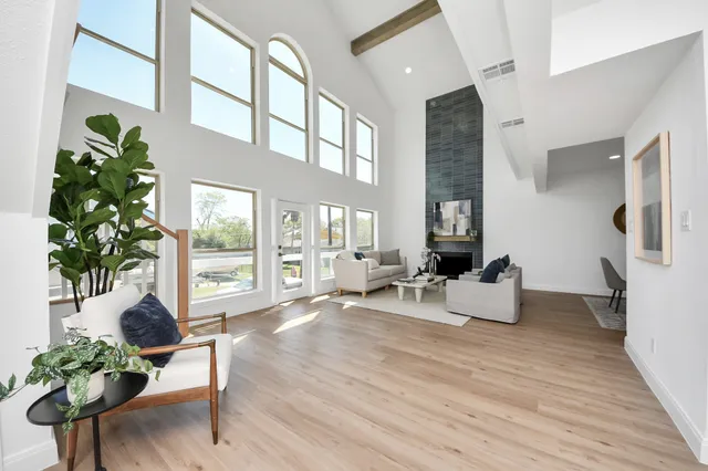 a view of living room and dining room