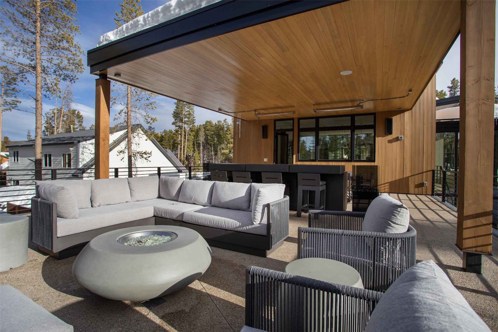 3764 Ski Hill Road Breckenridge, CO 80424 - Photo 7 of 30 View of patio / terrace with an outdoor fire pit and an outdoor lounge area with bar