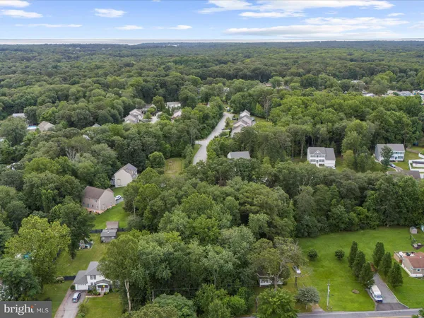 a view of a city with lush green forest