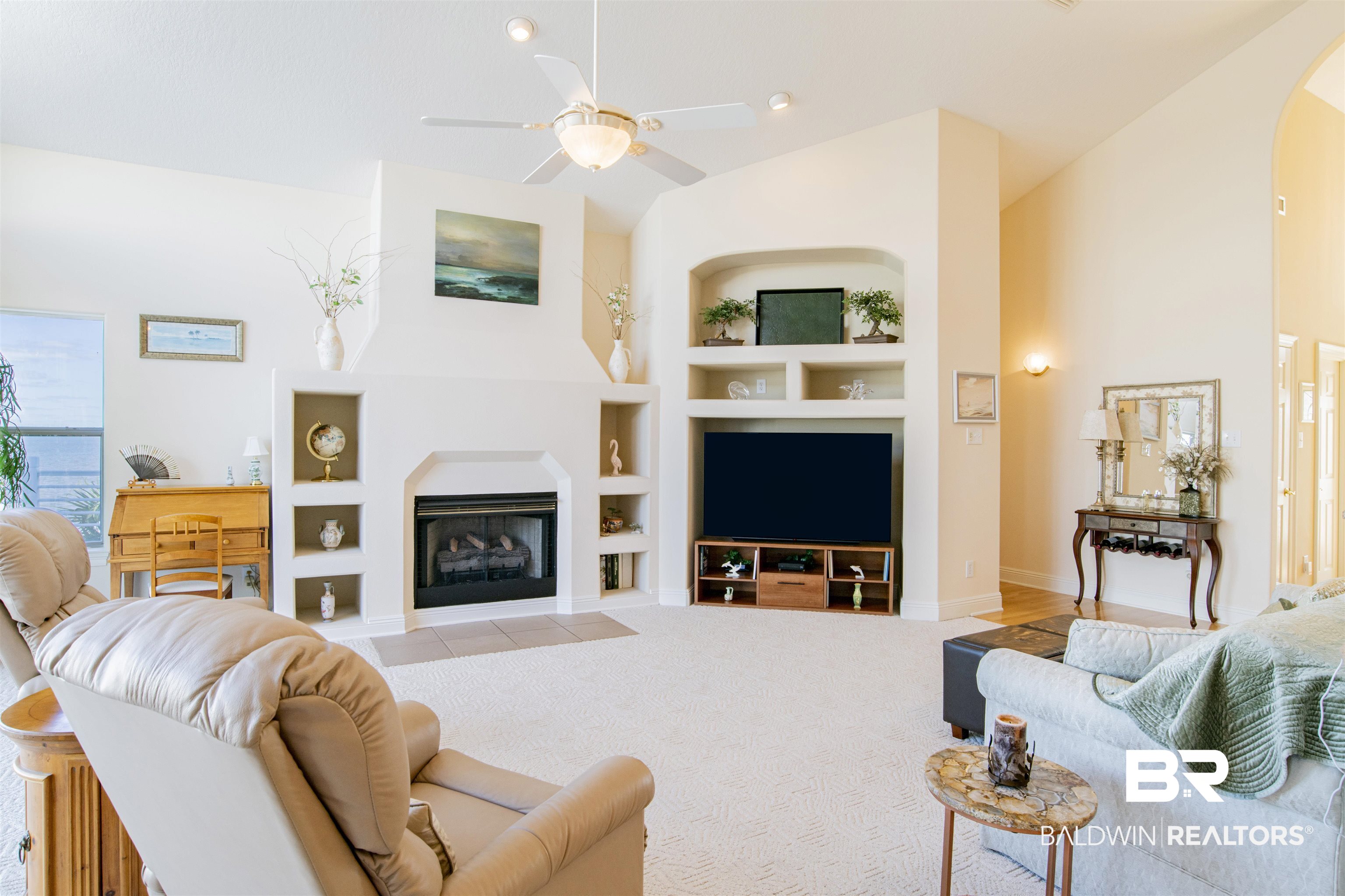 24615 Gulf Bay Road Orange Beach, AL 36561 - Photo 6 of 47 PROPANE GAS FIREPLACE & BUILT-IN SHELVING