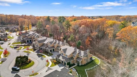 an aerial view of multiple house