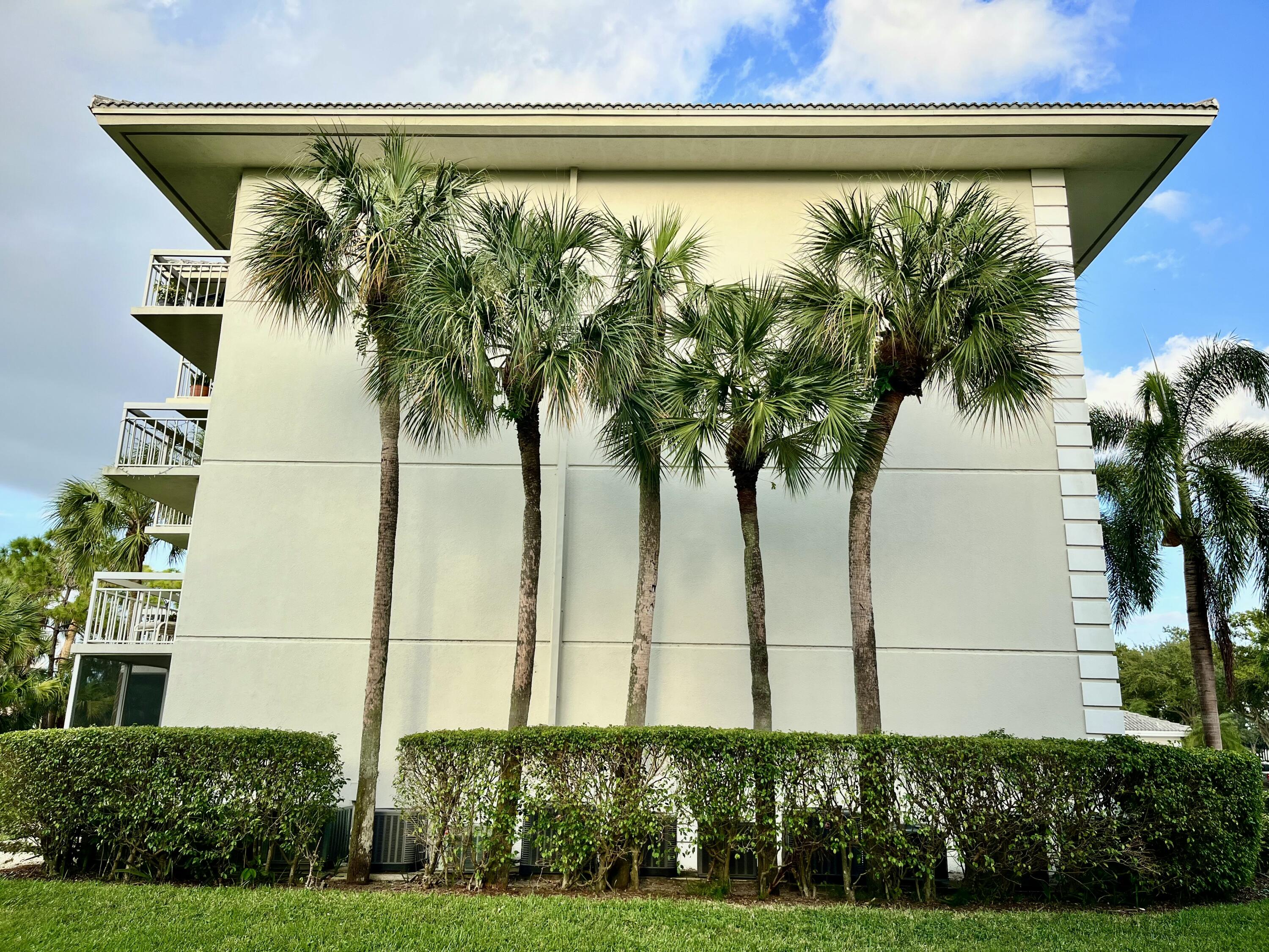 6169 Balboa Circle, Unit 401 Boca Raton, FL 33433 - Photo 31 of 34 a front view of a house with a yard and potted plants