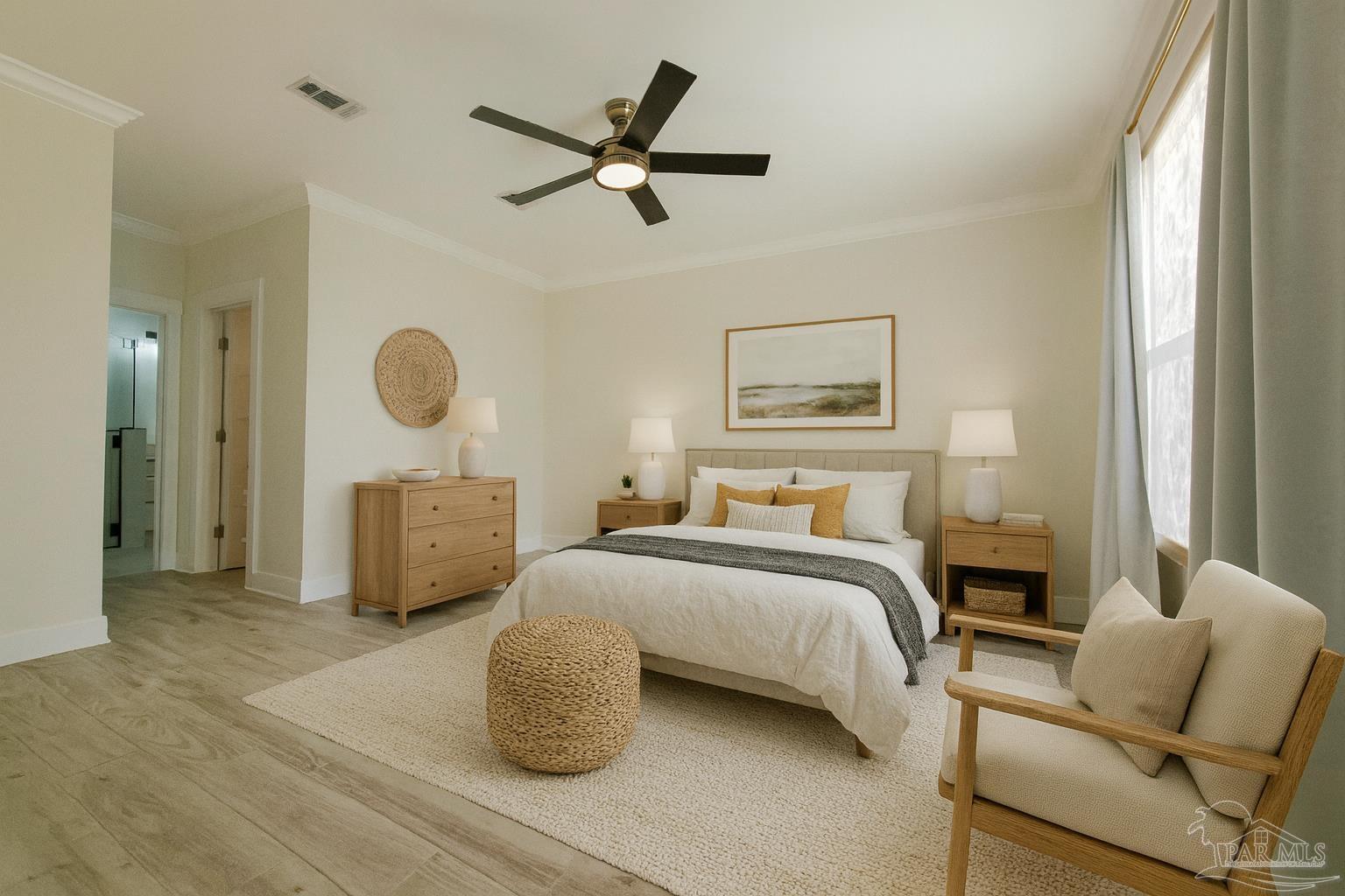 5642 Dunbar Circle Milton, FL 32583 - Photo 15 of 33 a bedroom with a bed and painting on the wall