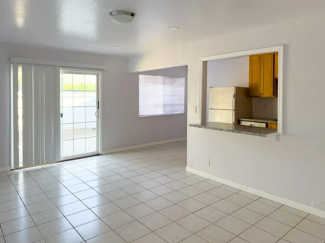 a view of a livingroom with a window