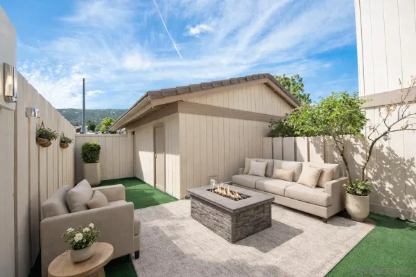 a living room with a table