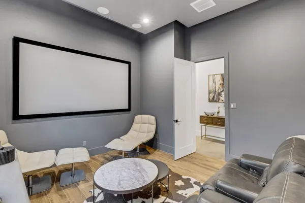 a living room with furniture