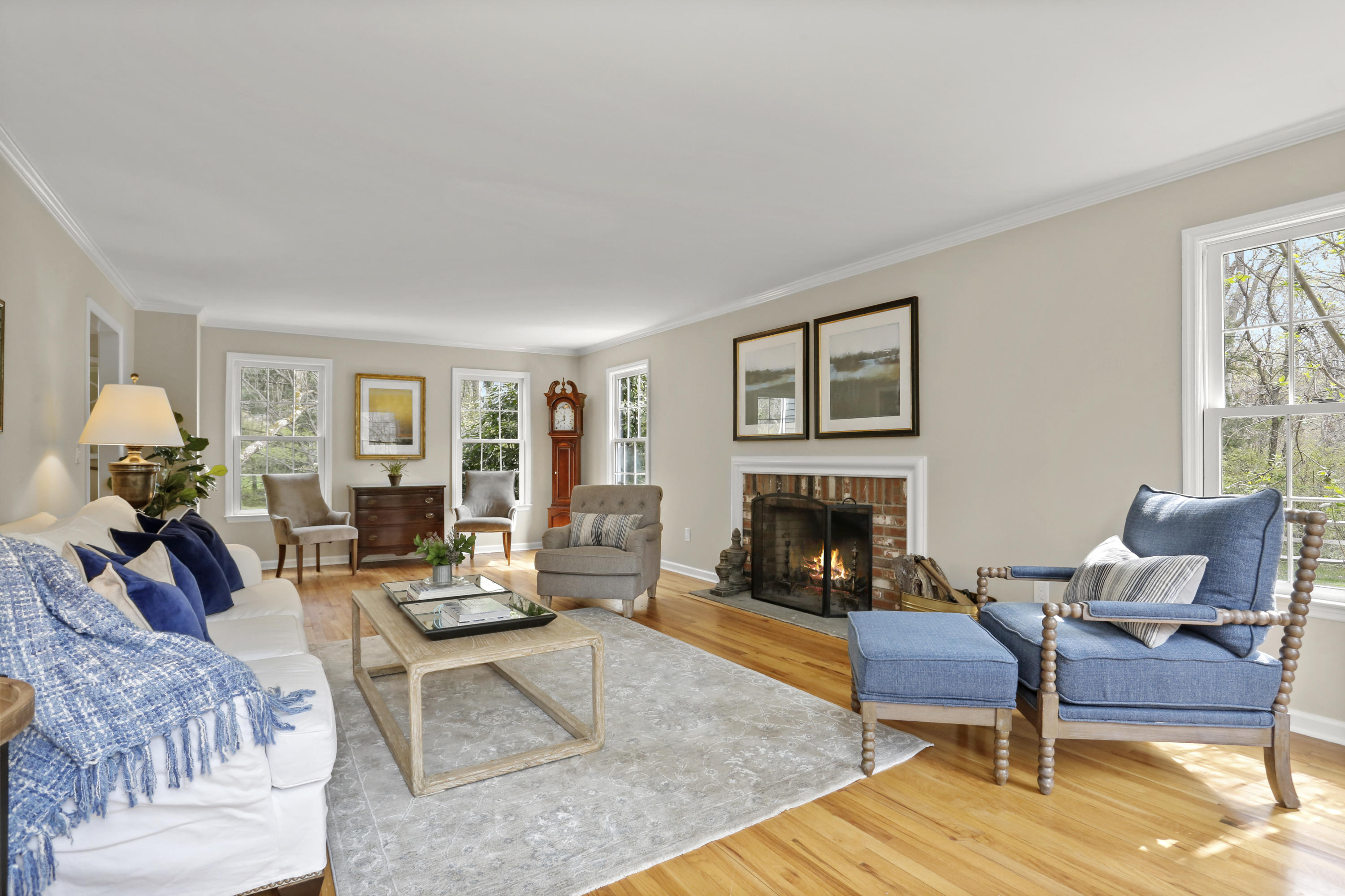8 Ridge Farms Road Norwalk, CT 06850 - Photo 4 of 31 a living room with furniture and a fireplace