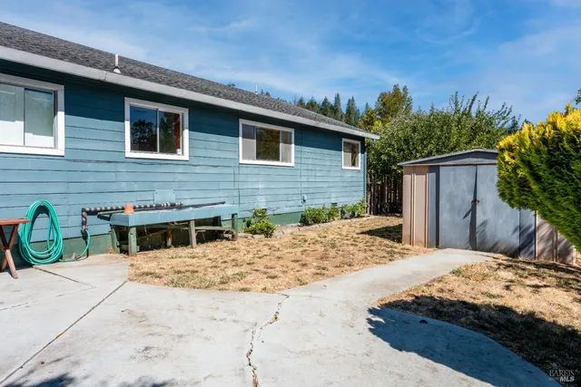 a view of a house with a patio