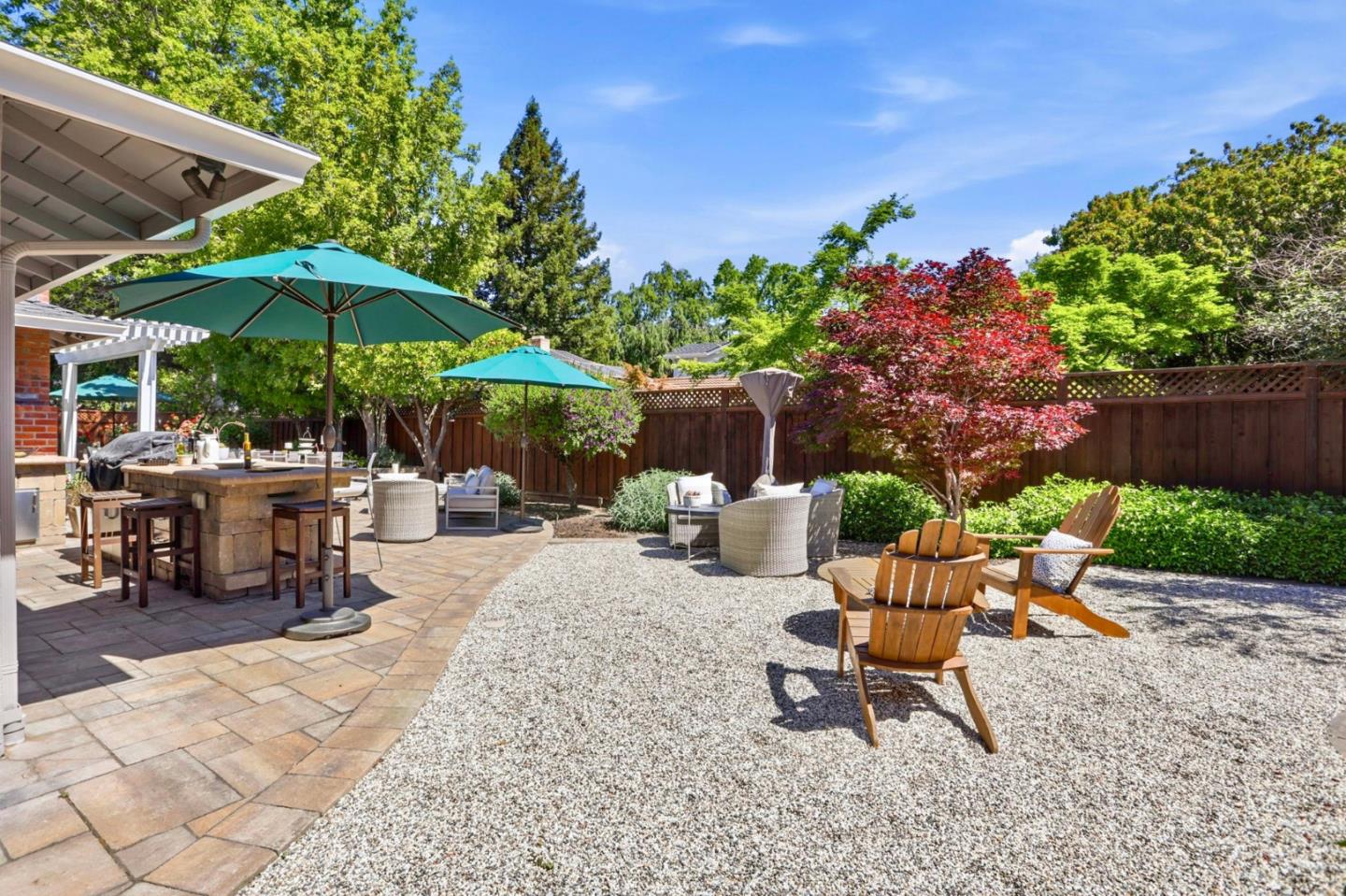 1701 Springer Road Mountain View, CA 94040 - Photo 32 of 48 a view of a backyard with sitting area and furniture