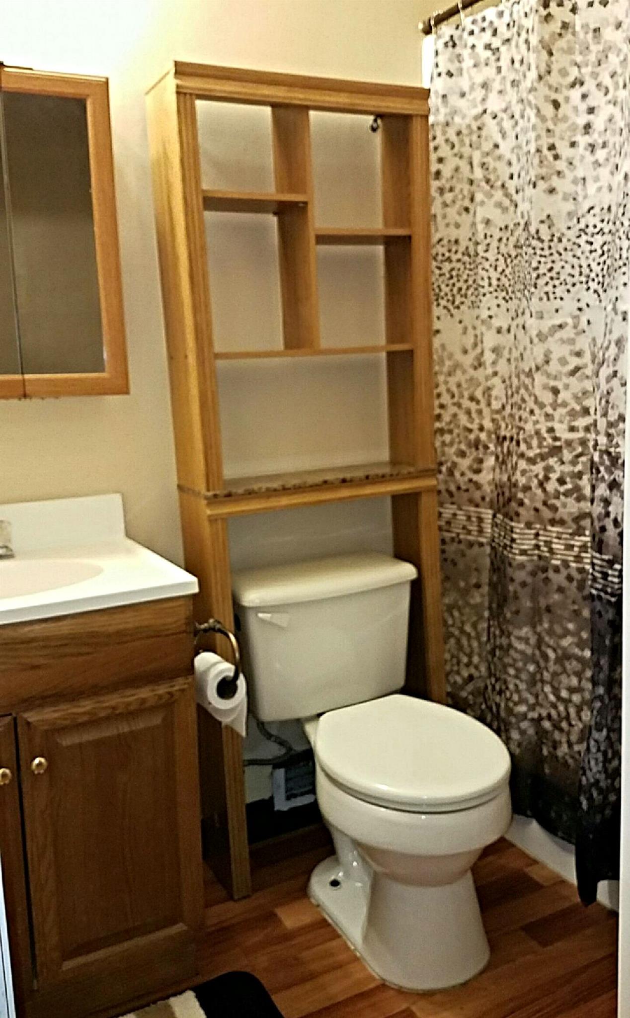 2430 Moody Road Clarksville, TN 37040 - Photo 5 of 15 a bathroom with a toilet and a shower curtain