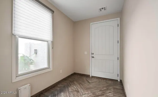 an empty room with a window