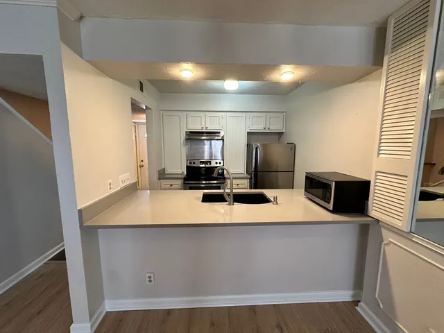 a large room with a large window