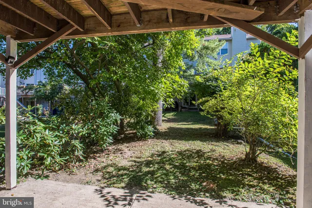 a view of a backyard