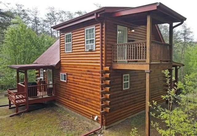 a view of balcony with wooden floor