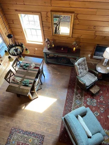 a living room with furniture